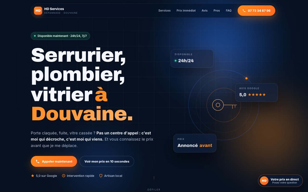 Aperçu du projet HD Services & Dépannage