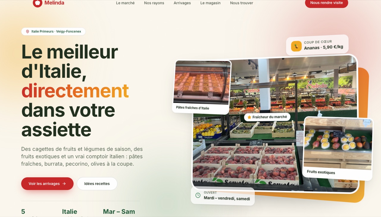 Aperçu du projet Melinda — Italie Primeurs
